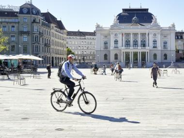 Bike on Sechseläutenplatz in Zurich