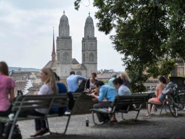 Vief of Grossmünster from Lindenhof