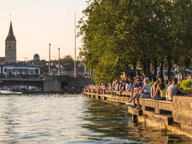 Utoquai and Quaibrücke by Lake Zurich